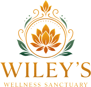 Elegant lotus design in wellness logo